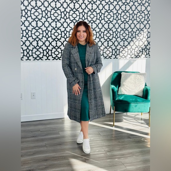 Andree By Unit Charcoal Pattern Coat - Picture 2 of 4